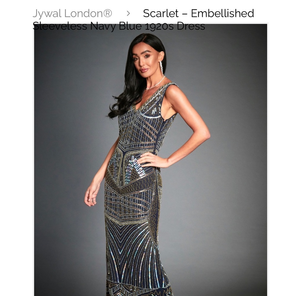 1920s Jywal London Art Deco Gatsby Dress